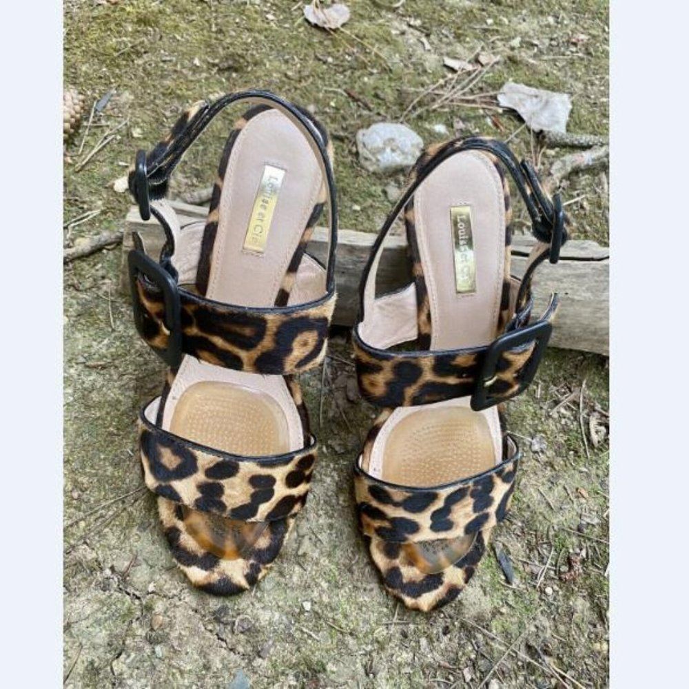 Louise et Cie Leopard Print Wedge Sandals - Picture 2 of 9